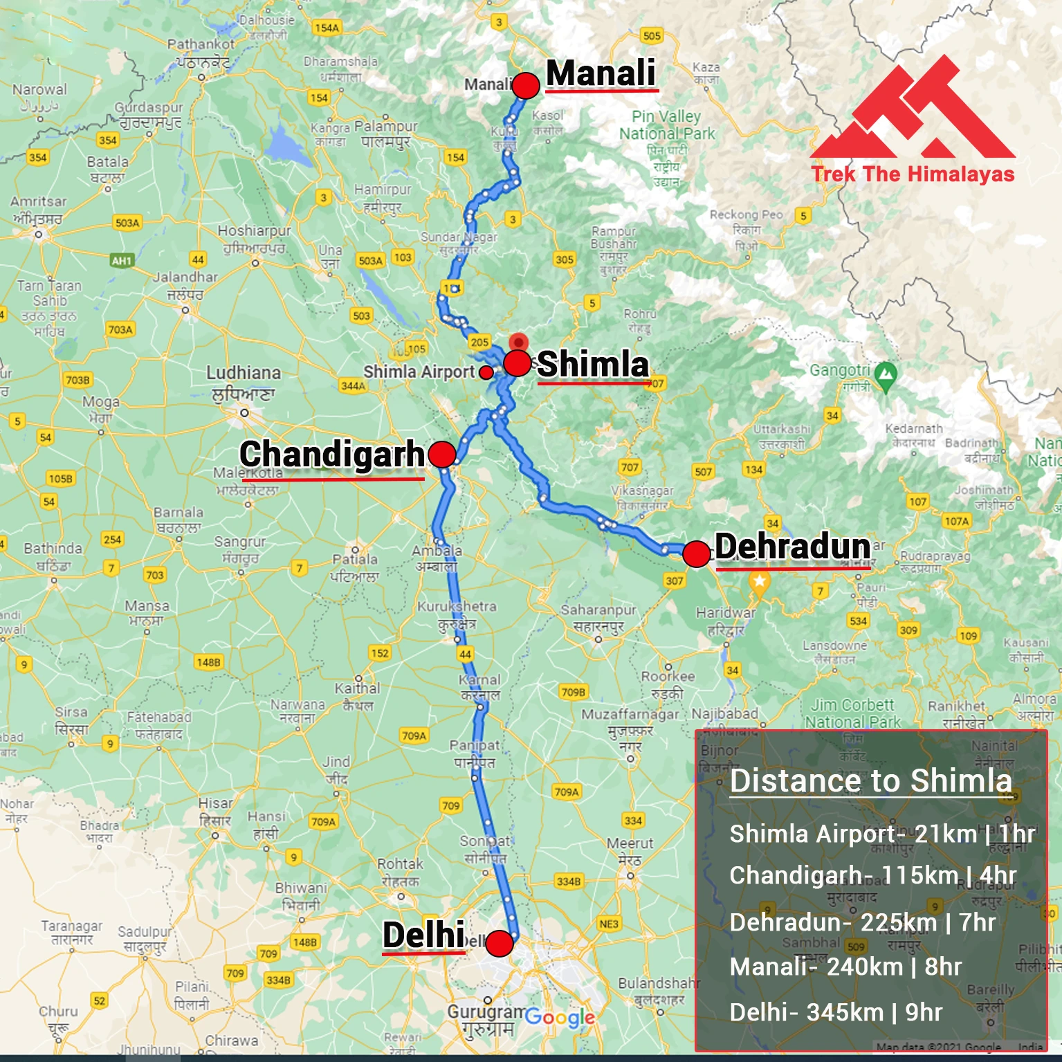 How to Reach Rupin Pass Trek Map